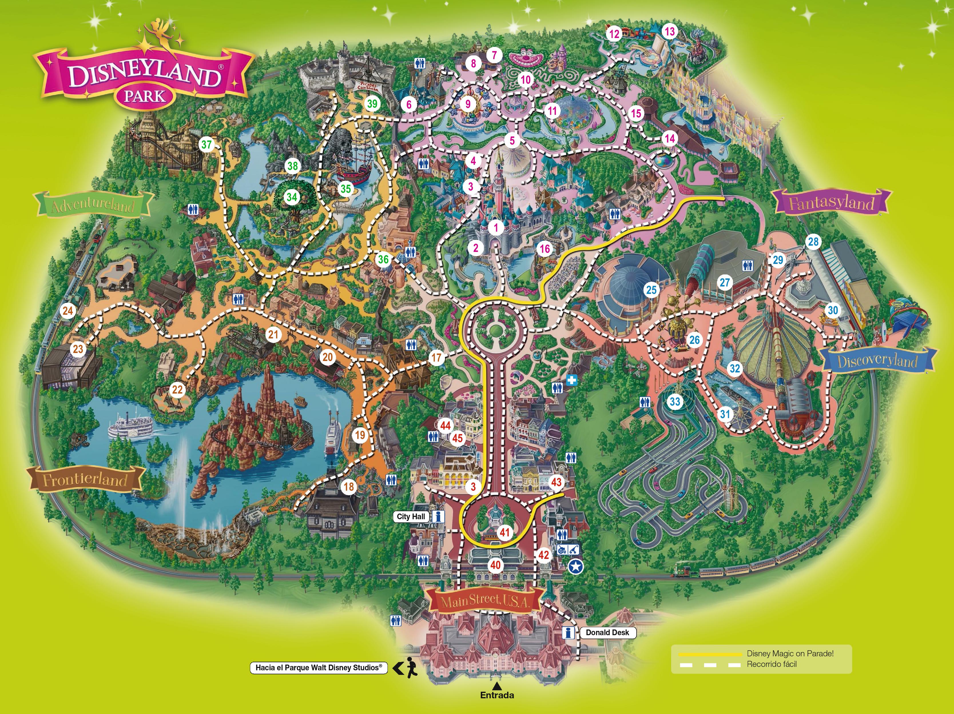 Mapa Disneyland París descargable gratis actual