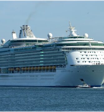Un crucero navegando por el mar.