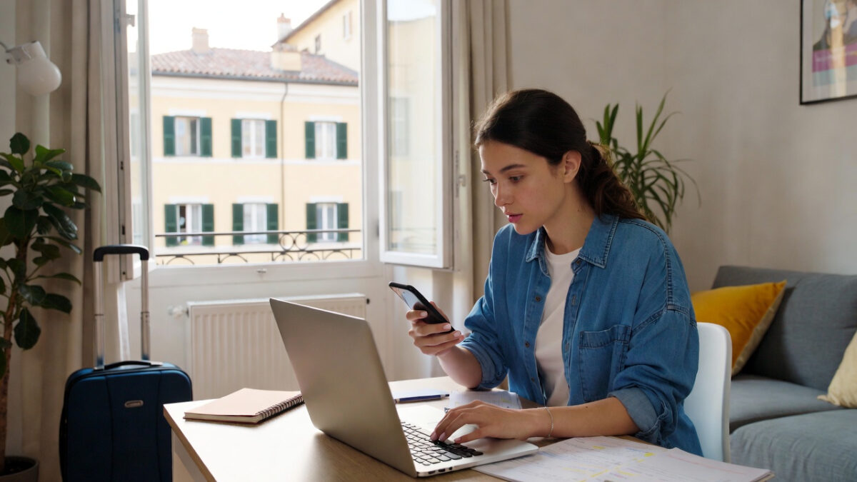 Estudiante buscando alojamiento Erasmus en Italia desde un piso compartido